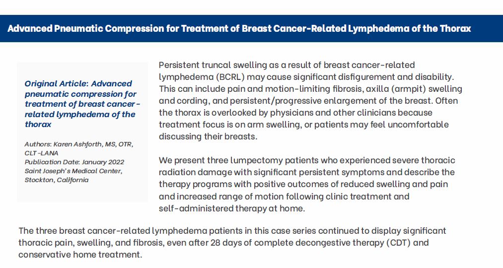 Breast Cancer-Related Lymphedema Study 2022